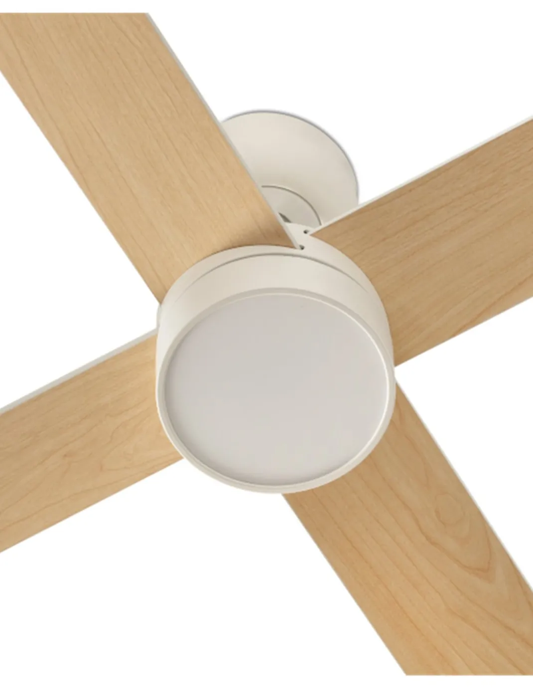 Ventilador de techo con luz Rudder L LED- Faro - Ventilador DC con palas reversibles blanco/fresno