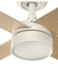Ventilador de techo con luz Rudder L LED- Faro - Ventilador DC con palas reversibles blanco/fresno