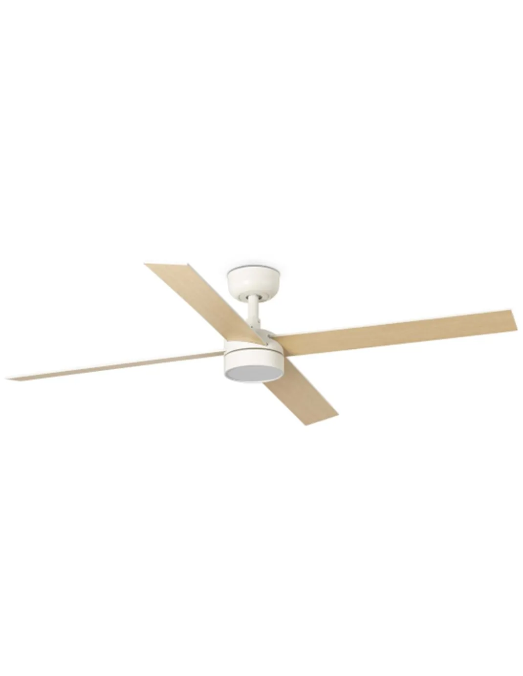 Ventilador de techo con luz Rudder L LED- Faro - Ventilador DC con palas reversibles blanco/fresno