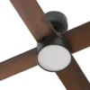 Ventilador de techo con luz Rudder LED - Faro - Palas de madera reversibles negro/nogal