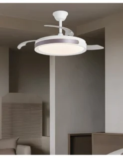 Ventilador de techo con luz Samaná - AJP - Luz regulable, acabado café y aspas retráctiles con mando a distancia