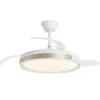 Ventilador de techo con luz Samaná - AJP - Aspas retráctiles, acabado blanco y oro con luz regulable