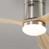 Ventilador de techo con luz Siroco – Schuller – 6 velocidades, palas de madera