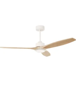 Ventilador de techo con luz Stem Evo – FORLIGHT - Ventilador LED con palas de madera beige