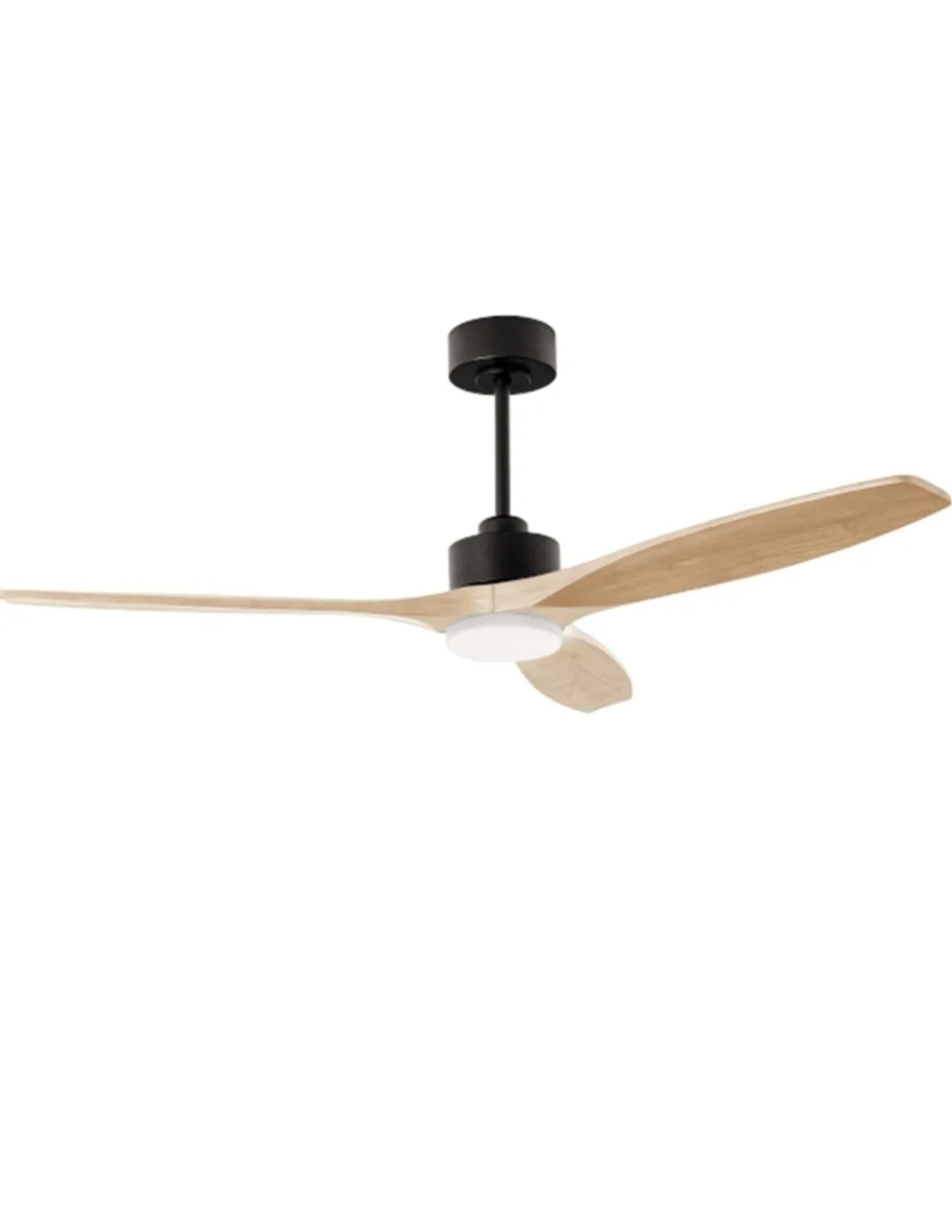 Ventilador de techo con luz Stem Evo - FORLIGHT - Ventilador regulable LED, acabado madera clara