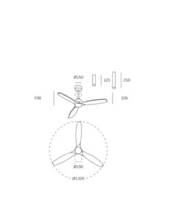 Ventilador de techo con luz Stem Evo - FORLIGHT - Ventilador regulable LED, acabado madera clara