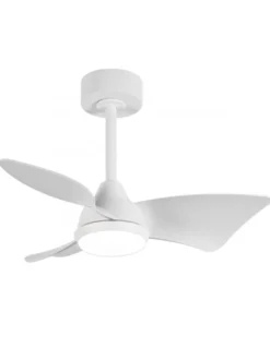 Ventilador de techo con luz Tauro - AJP - Ventilador blanco, pequeño y silencioso
