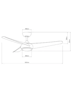 Ventilador de techo con luz Támesis - ALG - Blanco con 3 palas fijas, motor ultrasilencioso y mando a distancia