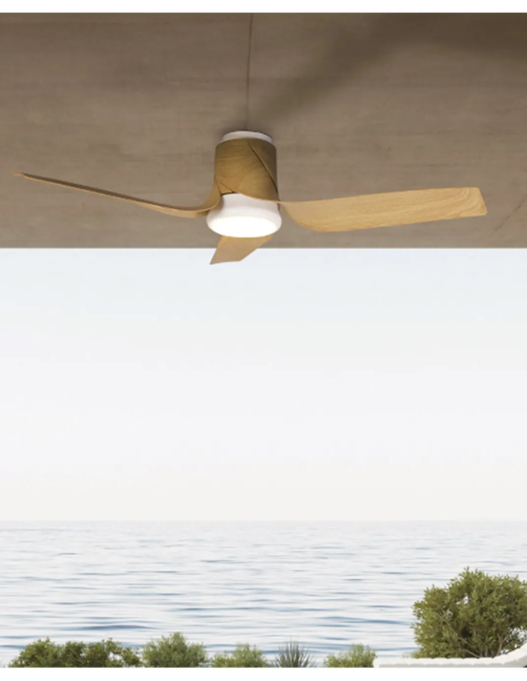 Ventilador de techo con luz Ushuaia – Mantra – 8 velocidades, LED regulable
