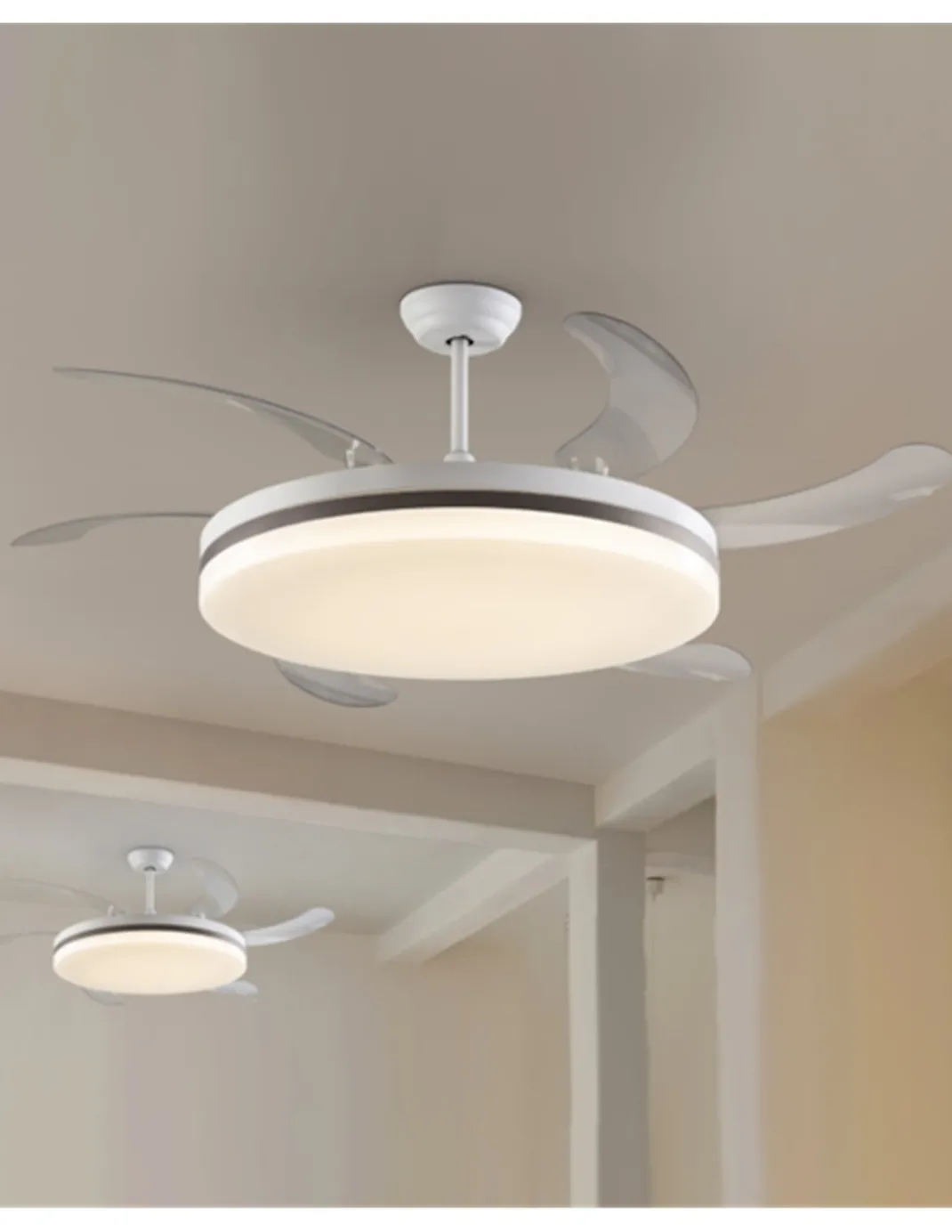 Ventilador de techo con luz Vento - Schuller - Ventilador DC con palas desplegables, motor DC