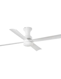 Ventilador de techo con luz y cuatro palas blanco con motor DC Fraser - Faro