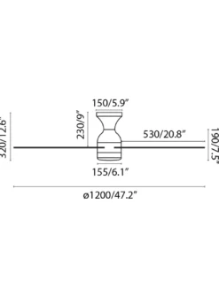 Ventilador de techo con luz y cuatro palas blanco con motor DC Fraser - Faro