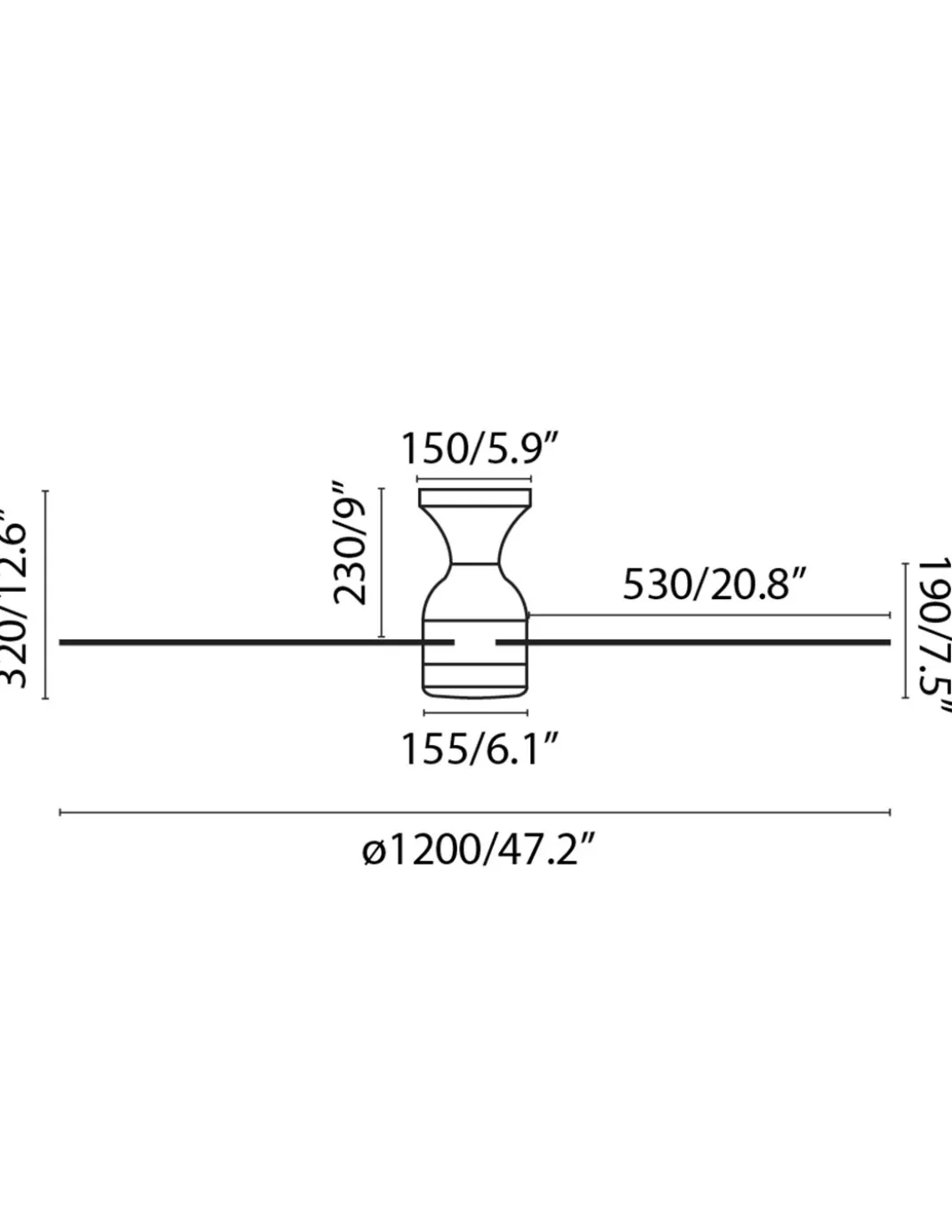 Ventilador de techo con luz y cuatro palas blanco con motor DC Fraser - Faro