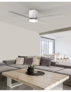 Ventilador de techo con luz Zonda – FORLIGHT – Ventilador DC con 4 palas, Regulable LED, 6 velocidades