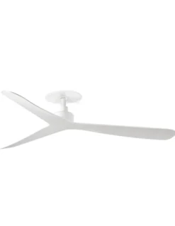 Ventilador de techo empotrado sin luz Rocker Recess - Faro - Blanco con 3 palas, motor ultrasilencioso y mando a distancia