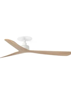 Ventilador de techo empotrado sin luz Rocker M - Faro - 3 palas de fresno, ultrasilencioso y apto para techos inclinados