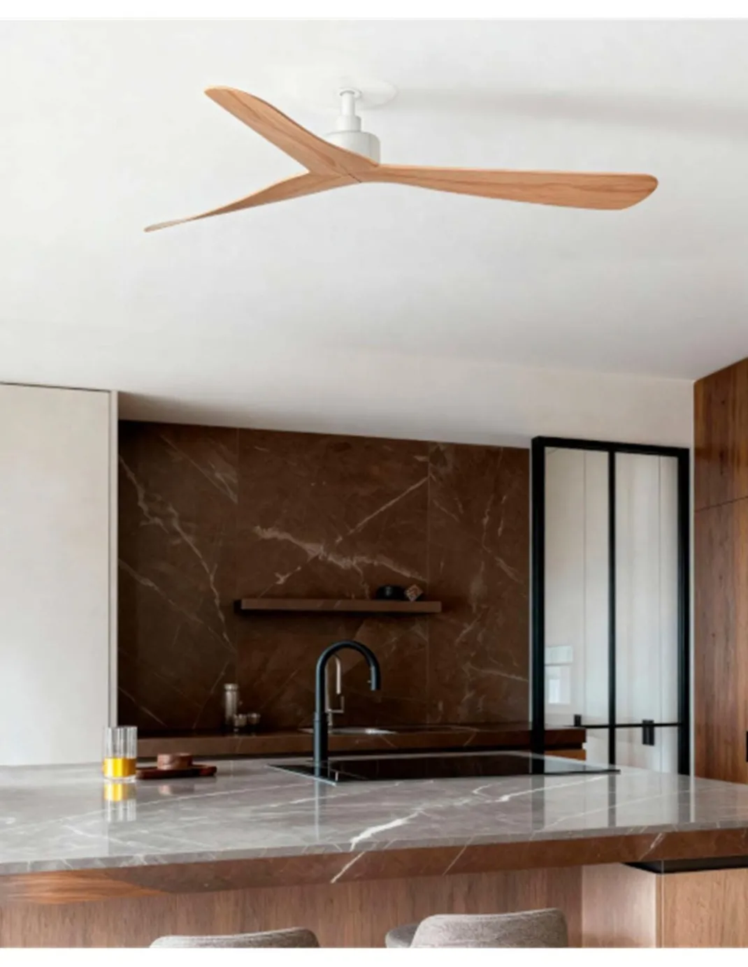 Ventilador de techo empotrado smart sin luz Rocker Recessed M - Faro - Ventilador inteligente con control Tuya
