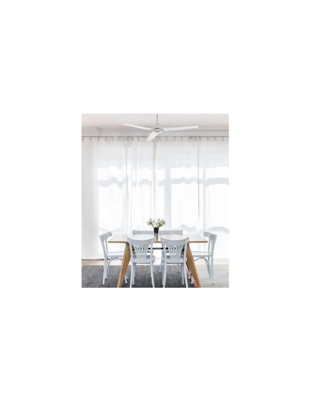 Ventilador de techo Indus - Faro - Ventilador sin luz blanco para habitaciones medianas