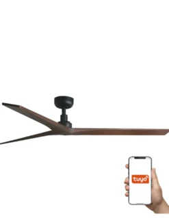 Ventilador de techo Klim L Smart - Faro - Palas de nogal oscuro