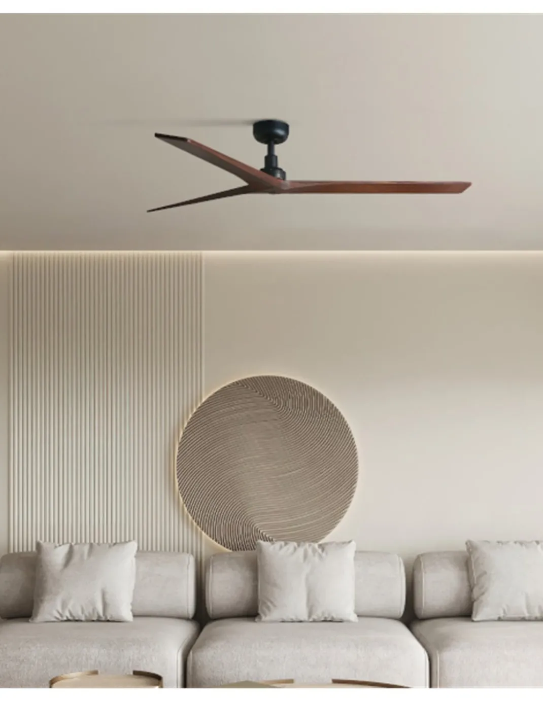 Ventilador de techo Klim L Smart - Faro - Palas de nogal oscuro