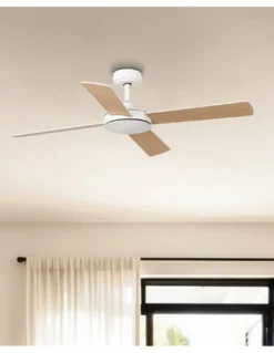 Ventilador de techo Mallorca Smart L - Faro - Ventilador inteligente, palas reversibles blanco/arce