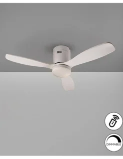 Ventilador de techo Mini Siroco – Schuller – Ventilador blanco, motor DC, 6 velocidades