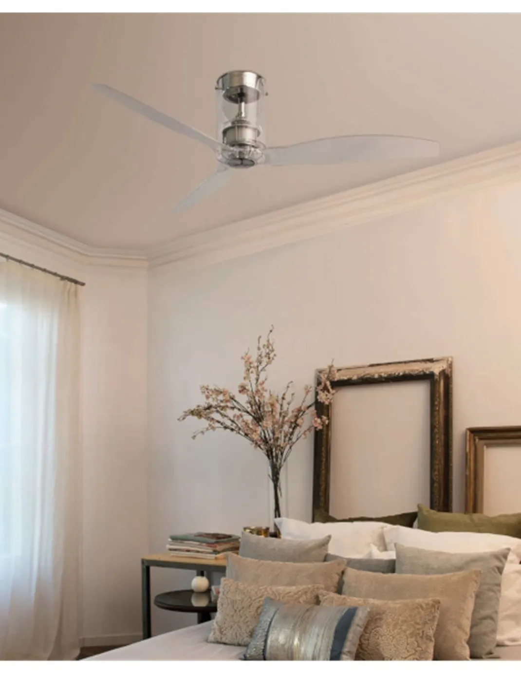 Ventilador de Techo Mini Tube - Faro - Ventilador con luz, aspas transparentes