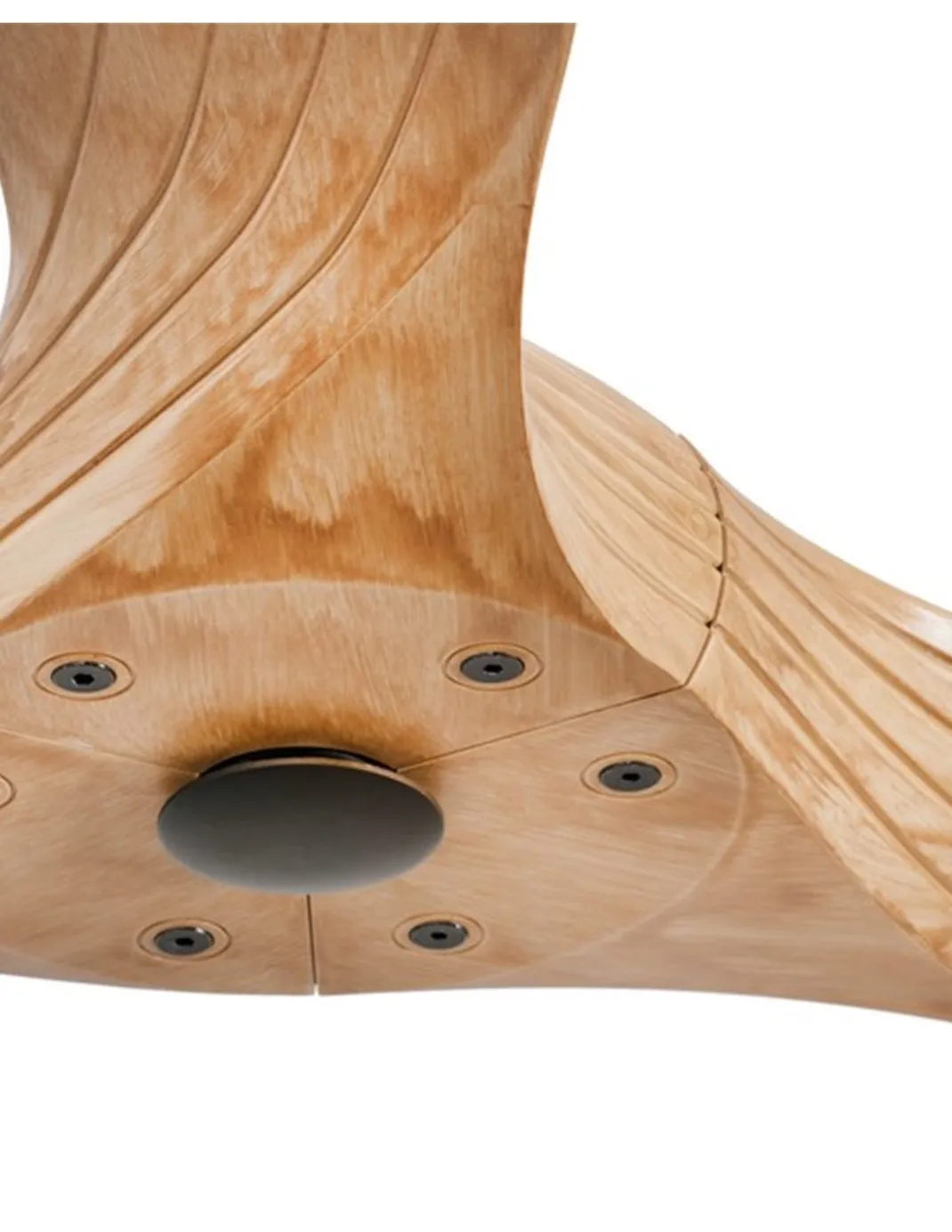 Ventilador de techo Morea - Faro - Ventilador sin luz silencioso con palas acabadas en madera clara