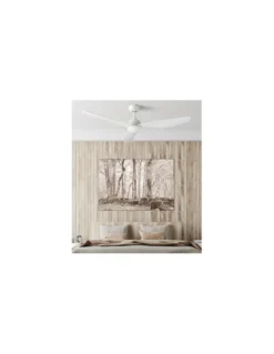 Ventilador de techo Nepal - FORLIGHT - Ventilador grande, con luz y ultrasilencioso, blanco