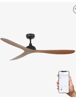 Ventilador de techo nogal tres aspas SMART Gotland - Faro