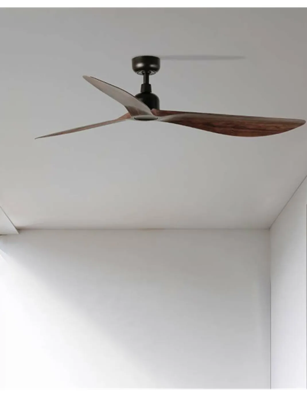 Ventilador de techo Outwood L Smart - Faro - Ventilador DC con palas de nogal, apto exterior (IP44)