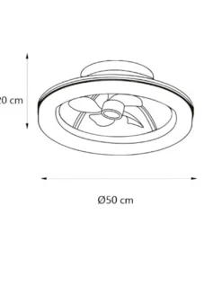 Ventilador de techo plafón con luz Arco - AJP - Pantalla de tela en algodón crudo con motor direccionable