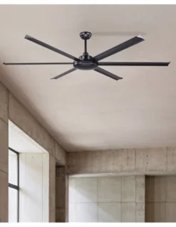 Ventilador de techo Rotterdam 20 XL - Faro - Ventilador DC negro, tamaño industrial
