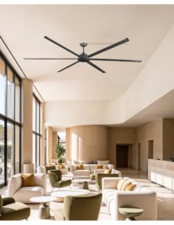 Ventilador de techo Rotterdam 30 XXL - Faro – Ventilador DC negro, apto para espacios superiores a 39 m²