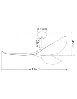Ventilador de techo sin luz Garden - AJP - Ventilador apto para exterior IP44 con palas en madera clara y modo brisa