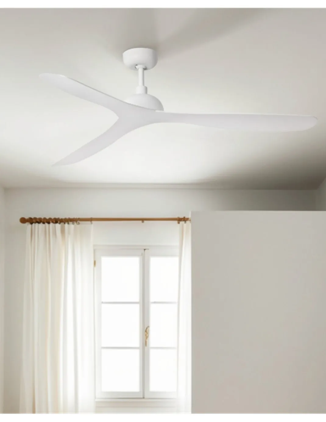 Ventilador de techo sin luz Gotland - Faro - Ventilador blanco, ultrasilencioso con tres aspas