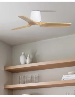 Ventilador de techo sin luz Heywood Tub S - Faro - Palas FSC de pino, motor DC
