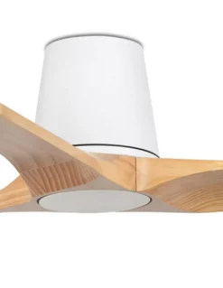 Ventilador de techo sin luz Heywood Tub S - Faro - Palas FSC de pino, motor DC