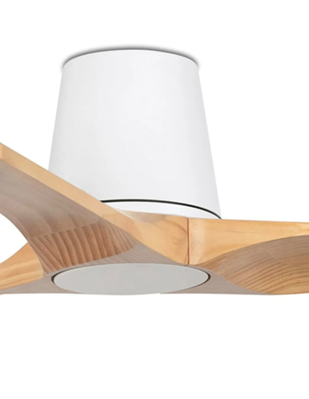 Ventilador de techo sin luz Heywood Tub S - Faro - Palas FSC de pino, motor DC
