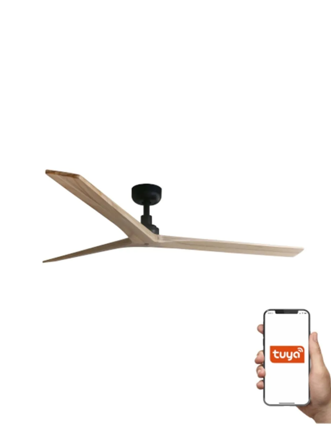 Ventilador de techo sin luz KLIM Smart L - Faro - Ventilador DC, palas de pino