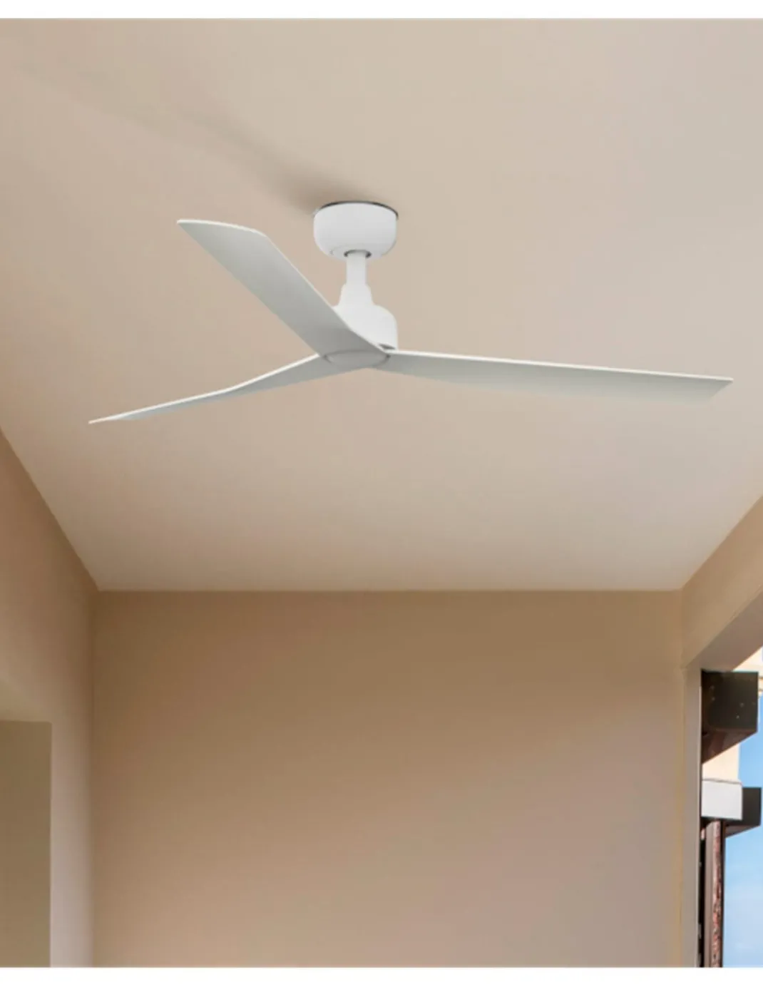 Ventilador de techo sin luz Marine - Faro - Ventilador blanco de exterior ABS