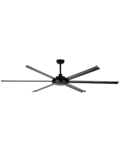 Ventilador de techo sin luz Niágara - ALG - Ventilador industrial negro para grandes superficies con 6 aspas