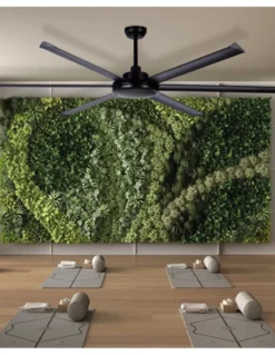 Ventilador de techo sin luz Niágara - ALG - Ventilador industrial negro para grandes superficies con 6 aspas