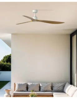 Ventilador de techo sin luz Outwood L - Faro - Ventilador apto para exterior, palas imitación madera