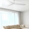 Ventilador de techo sin luz Rocker - Faro - Ventilador elegante y ultrasilencioso de color blanco