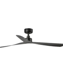 Ventilador de techo sin luz Rocker L - Faro - 3 palas en negro mate con función inversa y 6 velocidades