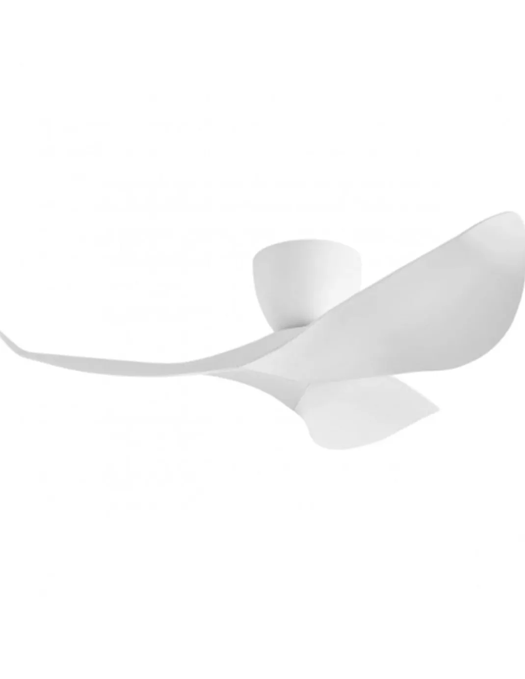 Ventilador de techo sin luz Venice (color blanco) - AJP - Ventilador pequeño de diseño moderno, palas curvadas y modo brisa