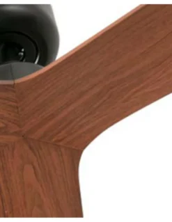Ventilador de techo smart sin luz Rocker L - Faro - Negro y nogal con control Tuya, función inversa y 3 palas