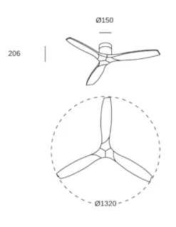 Ventilador de techo Stem Evo - FORLIGHT - Ventilador de madera clara
