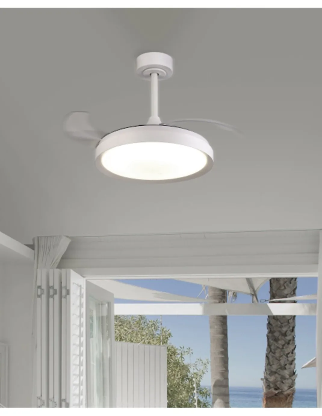 Ventilador Plafón Mistral Mini - Mantra - Aspas retráctiles, altura adaptable